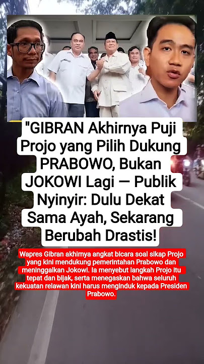 GIBRAN Puji Projo Tinggalkan Jokowi Demi Prabowo, Publik Langsung Heboh! #shorts #viralvideo