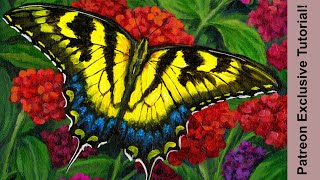 Swallowtail Butterfly Acrylic Painting Tutorial