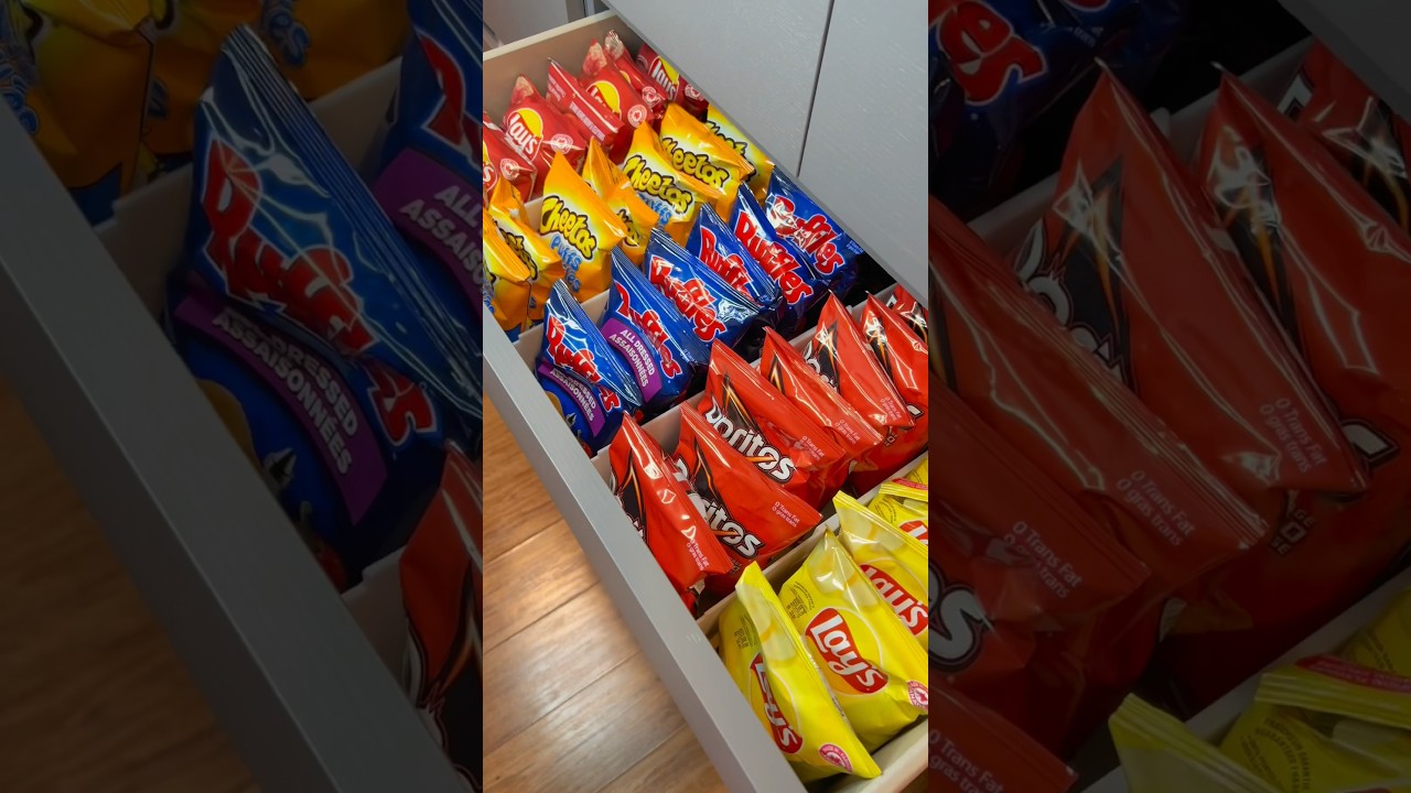 Snack Drawer Restock #asmr #restock #snackdrawer #kitchen #snacks #aes