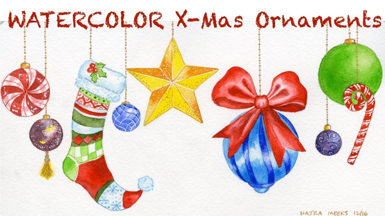 Christmas Ornaments Watercolor Painting! - Youtube