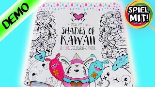Kawaii Malbuch | Süßes Shades of Kawaii Buch zum ausmalen mit vielen coolen Bildern | Demo