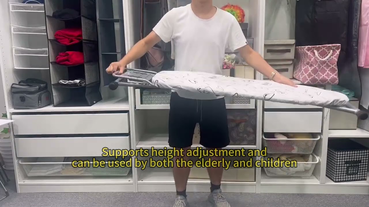 Heavy duty ironing board can be hung