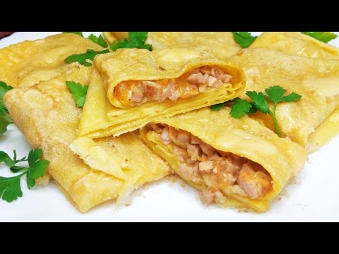 НАСТОЛЬКО ВКУСНО, ЧТО НА СТОЛЕ НИЧЕГО НЕ ОСТАНЕТСЯ.... БЛИНЧИКИ С НАЧИНКОЙ.. ЛЕГКО ГОТОВИТЬ
