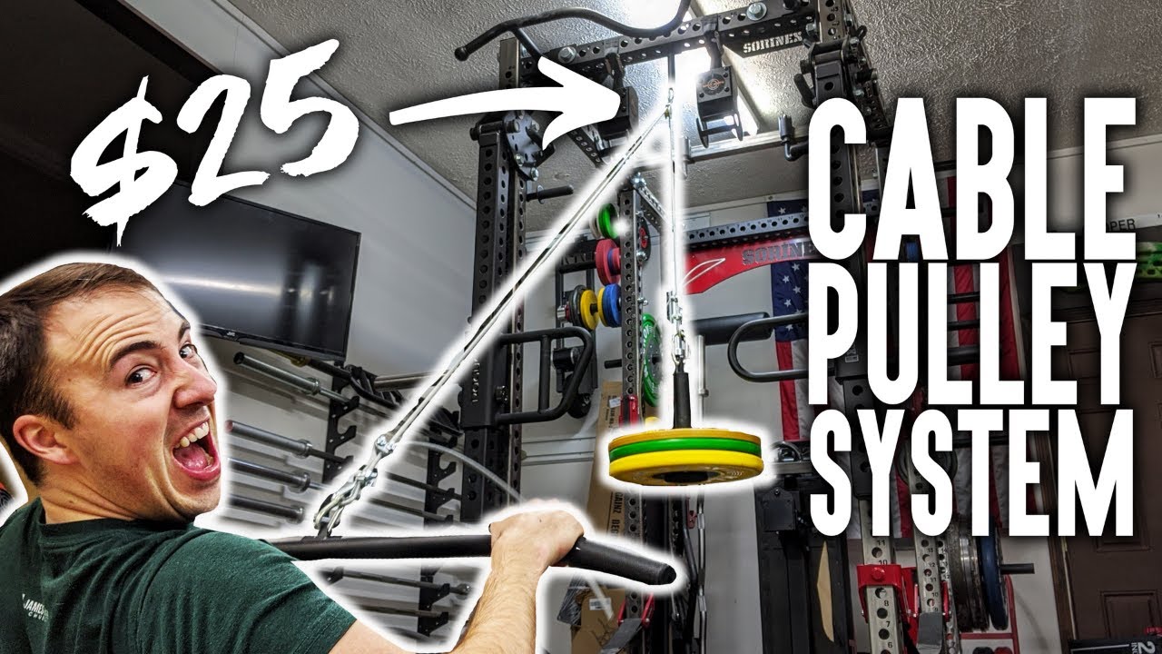 DIY Pulley Cable Machine Attachment System Fitness System Home Gym 