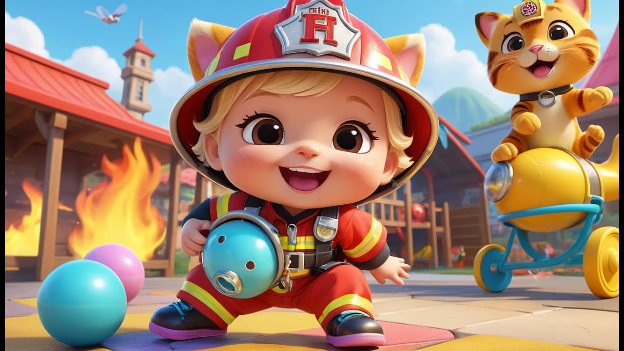 Fire Cat Rescues Toy Friends | Exciting Kids Adventure Song | Brave Rescue Rhyme