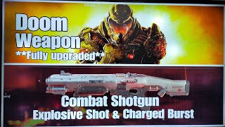Doom 2016 (PS4 PRO) - Weapon - Combat Shotgun (Explosive Shot & Charged Burst) Fully Upgraded