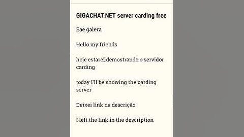Gigachat.NET!™ new server carding