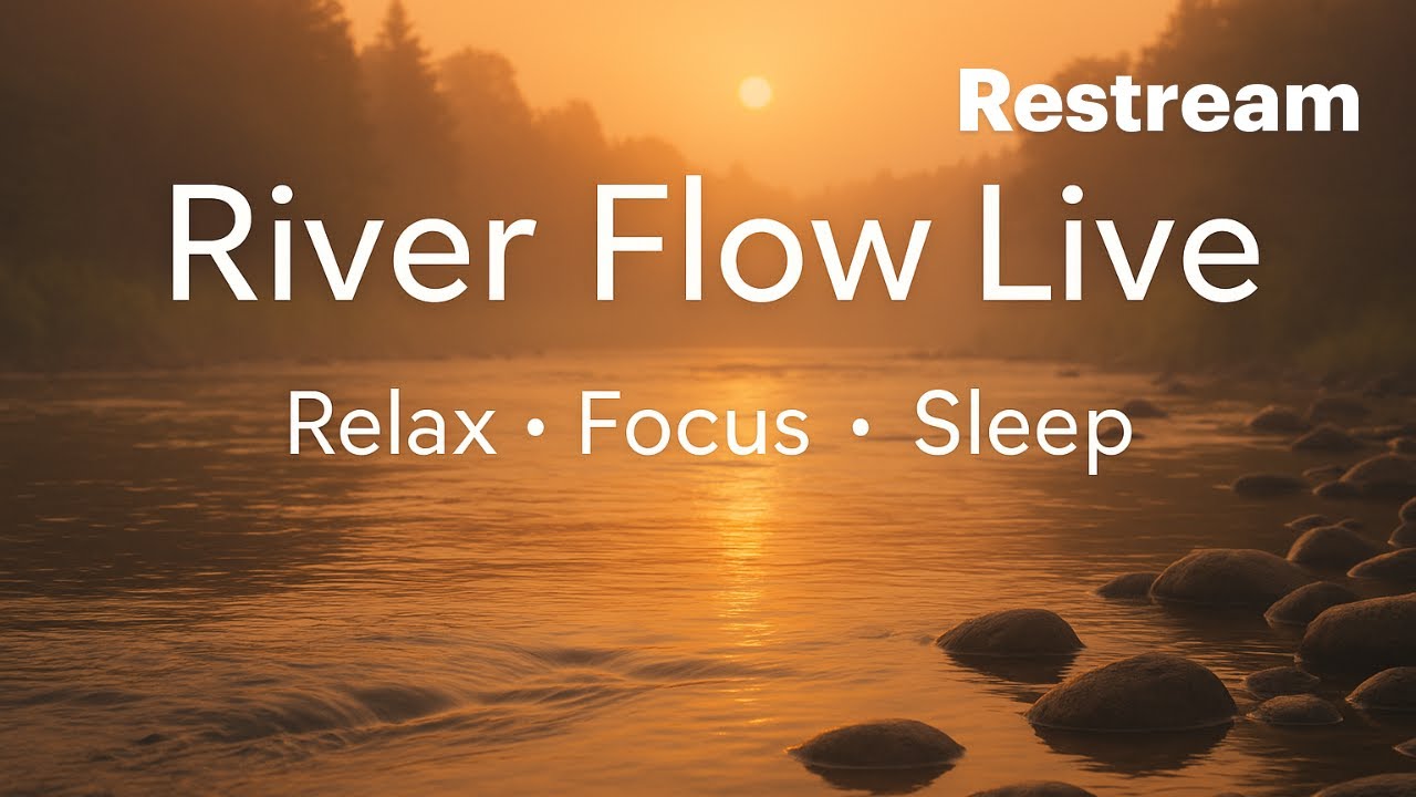 🔴River Sounds Live for Sleep, Focus, stress relief & Meditation