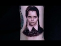 Wednesday Addams Micro Portrait Tattoo Time Lapse | Pony Lawson