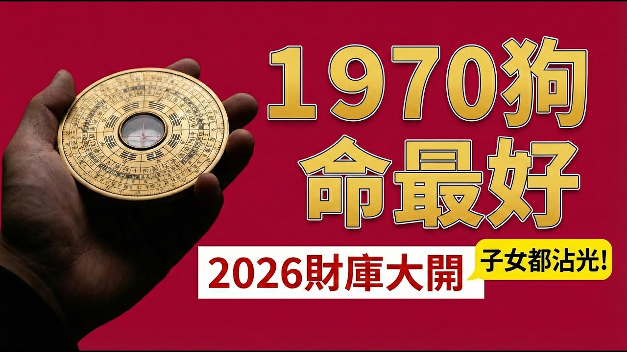 1970年生肖狗，你的命最好？其實精彩在後頭！2026年起，不但自己財運爆棚，連子女都跟著沾光！從此開啟『10年大運』，晚年享清福！#1970年屬狗 #2026生肖狗運勢 #1970年生肖狗 #屬狗人