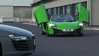 Shmee closes the doors of his McLaren 650S with ACCELERATION | Secret Shmeeting w\/ SOL and F-Type