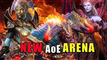 WATCHER OF REALMS - NEW AoE ARENA - SAFE STRAT FOR CLEARING ALL 9 WAWES - NIGHTMARE TEAM