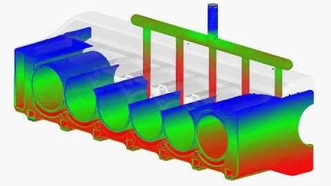 Engine Block Casting Simulation, Pressure Contour
