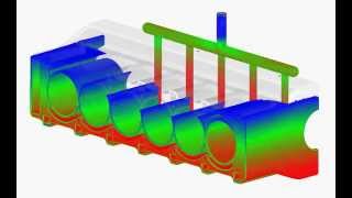 Engine Block Casting Simulation, Pressure Contour