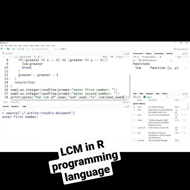 lcm in R programming language - YouTube