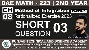 DAE MATH 223 Chapter 8 Short Question 3 | Sir Muhammad