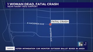 Woman dead after multiple-vehicle crash near Harry Reid Airport, DUI arrest made