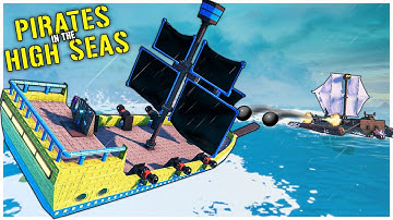 PIRATES in The HIGH SEAS? Epic Multiplayer PIRATE SHIP BATTLES! (Trailmakers Update DLC)