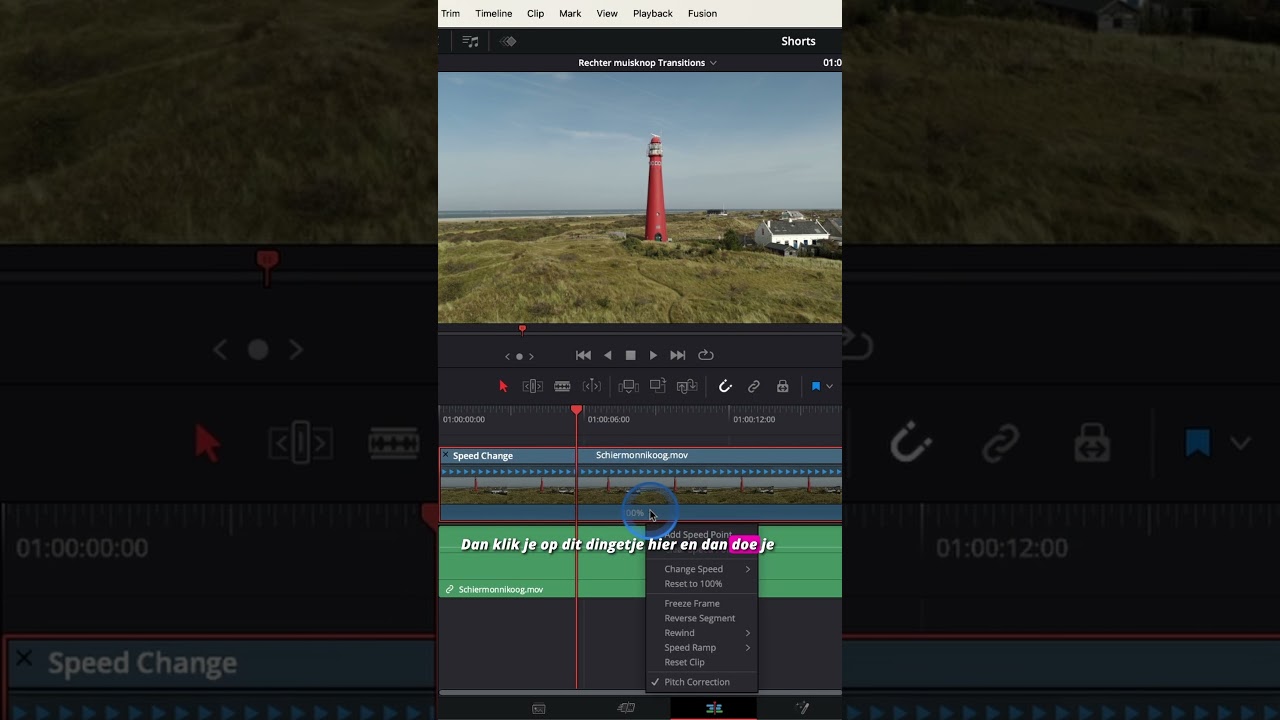 Freeze frame maken in DaVinci Resolve (met smooth overgang) #davinciresolve #motiongraphics