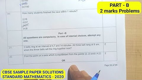 CBSE CLASS 10th STANDARD MATHEMATICS SAMPLE PAPER SOLUTIONS 2021 | PART B | 2 Marks Problems