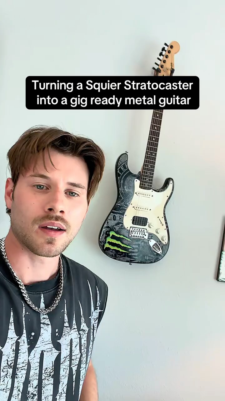 Modifying a Squier Stratocaster into a great metal guitar! #guitar