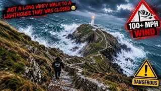 100+ MPH winds, a BRUTAL cliffside walk, and after all that... the lighthouse was CLOSED! 😭