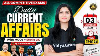 Current Affairs Today | 03 October 2026 Current Affairs | Daily Current Affairs | By Shubham Ma'am