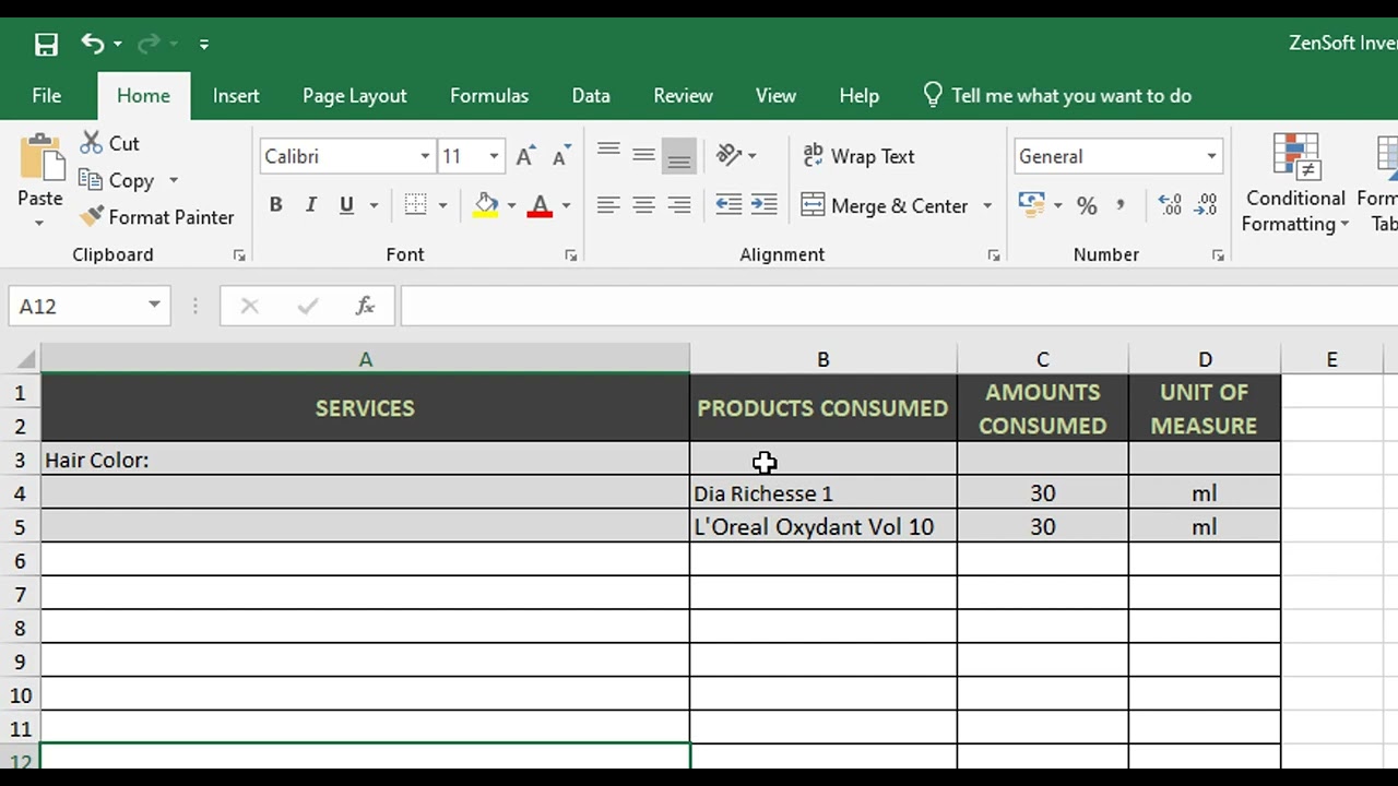 ZenSoft Inventory Template Tutorial