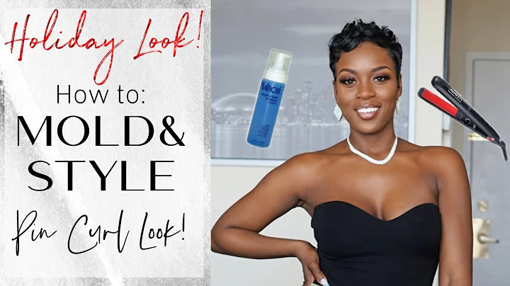 MOLD& STYLE Pin Curl Look!| Holiday Look!| Short H...