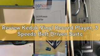 Review Kedok Vinyl Record Player, 3 Speeds Belt Driven Suitcase Portable Turntable For Vinyl Records