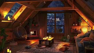 Serenity in the Attic - Rain Sounds and Fireplace Crackles for Deep Relaxation and Relief Stress