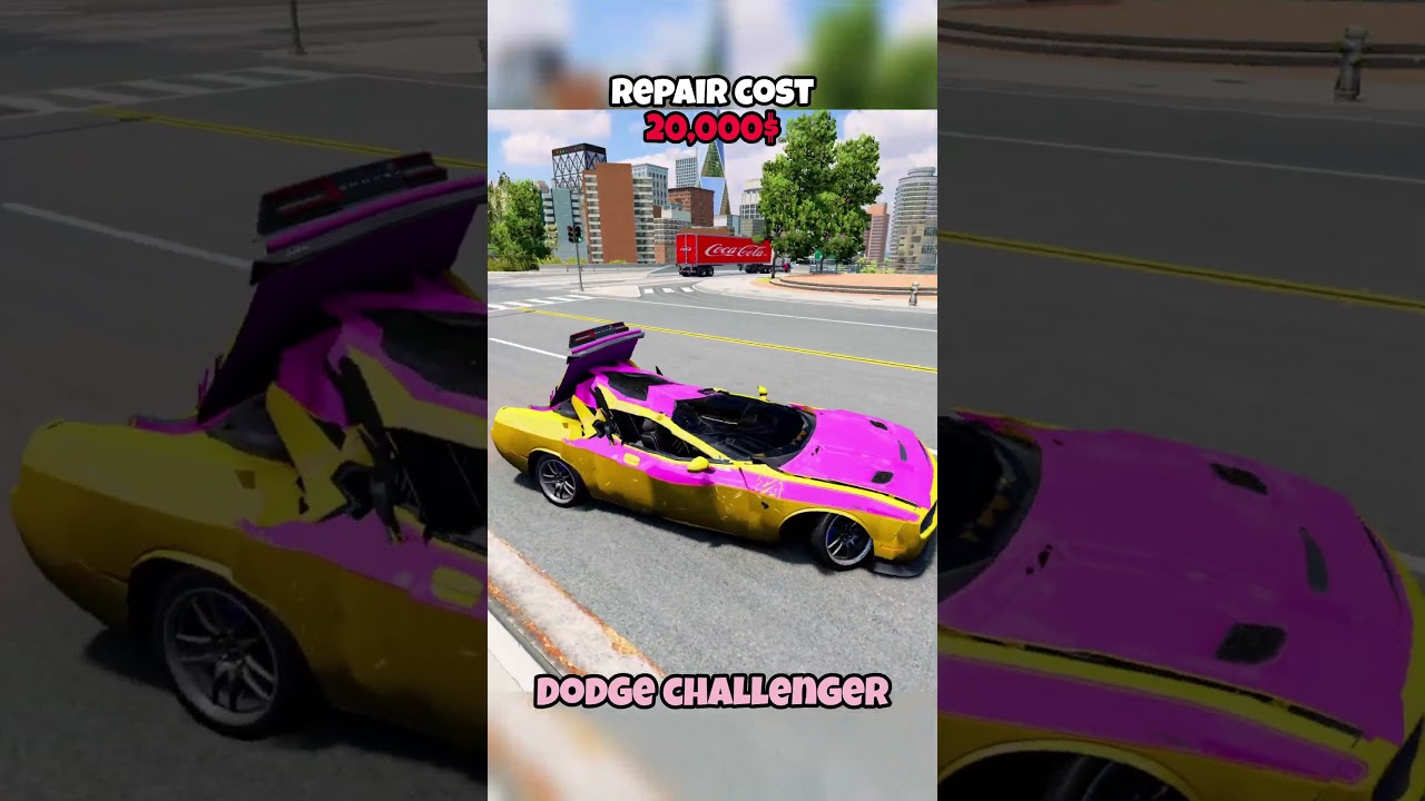 Какая машина обгоняет грузовик и какова стоимость ремонта? #beamng #beamngdrive #игра #игровой #м...