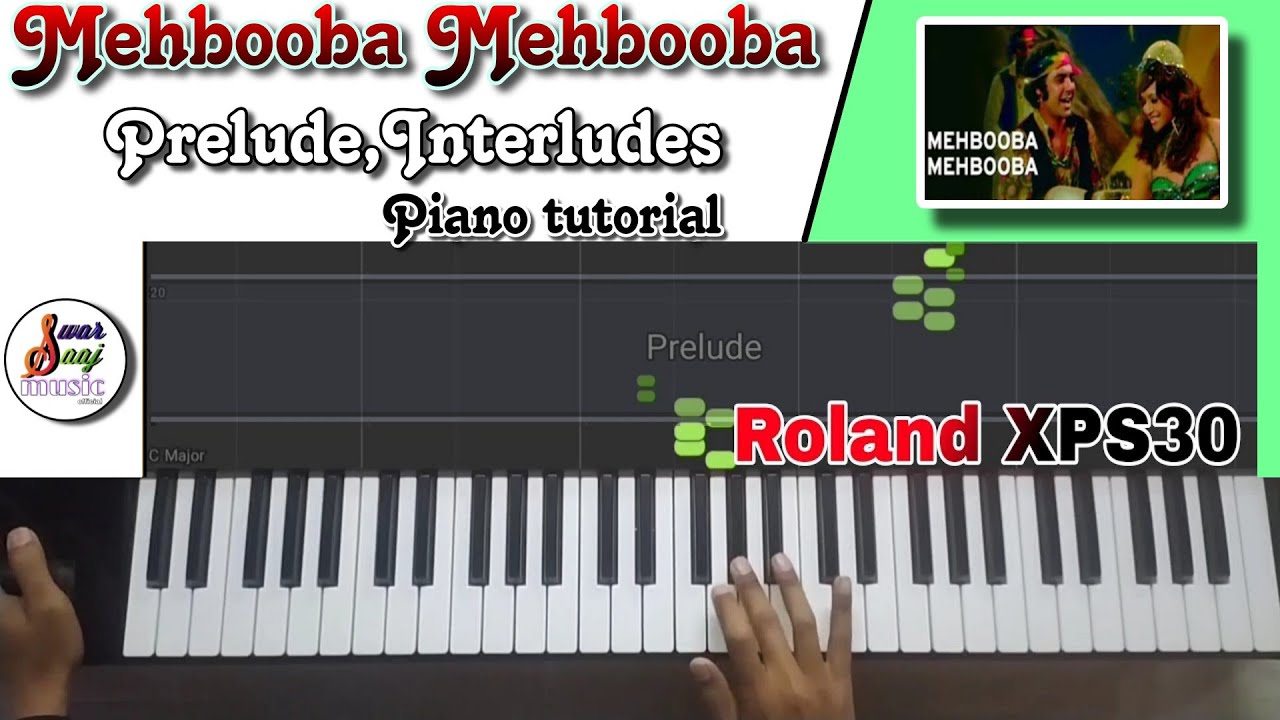 Mehbooba Mehbooba | Sholay | Prelude,Interludes | Piano/Keyboard tutorial