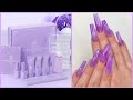 Makartt Purple Polygel Kit Review | Purple Tie Dye Polygel Nails W/ Encapsulated Fruit & Glitter