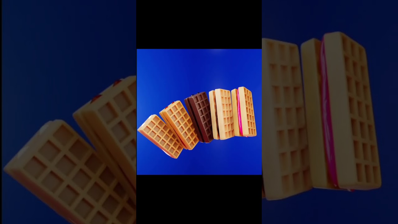 3D Waffle Animation made with Blender 4.2