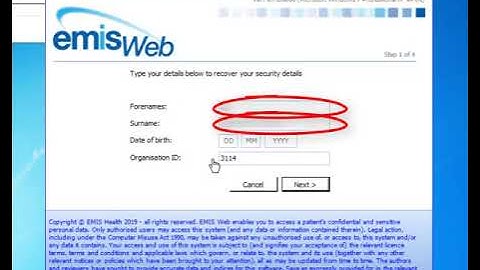 EMIS Web   Forgotten Username