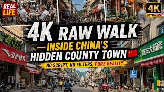 4K RAW WALK — Inside China’s Hidden County Town 🇨🇳 No Script, No Filters, Pure Reality