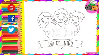 Dibujo del DIA DEL NIÑO fácil con un enorme corazón💖 Dibujos felices -  thptnganamst.edu.vn