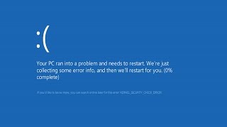 HOW TO FIX KERNEL SECURITY CHECK FAILURE IN WINDOWS 8 & 10 (BLUE SCREEN)