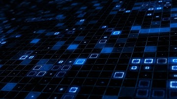 4K Futuristic Abstract Data Blocks and Nodes of Network Communication