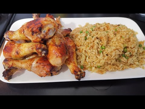 recette-poulet-grillé-avec-le-riz-(دجاج-مشوي-بروز-هايل-وبنين)-🍚😋😋