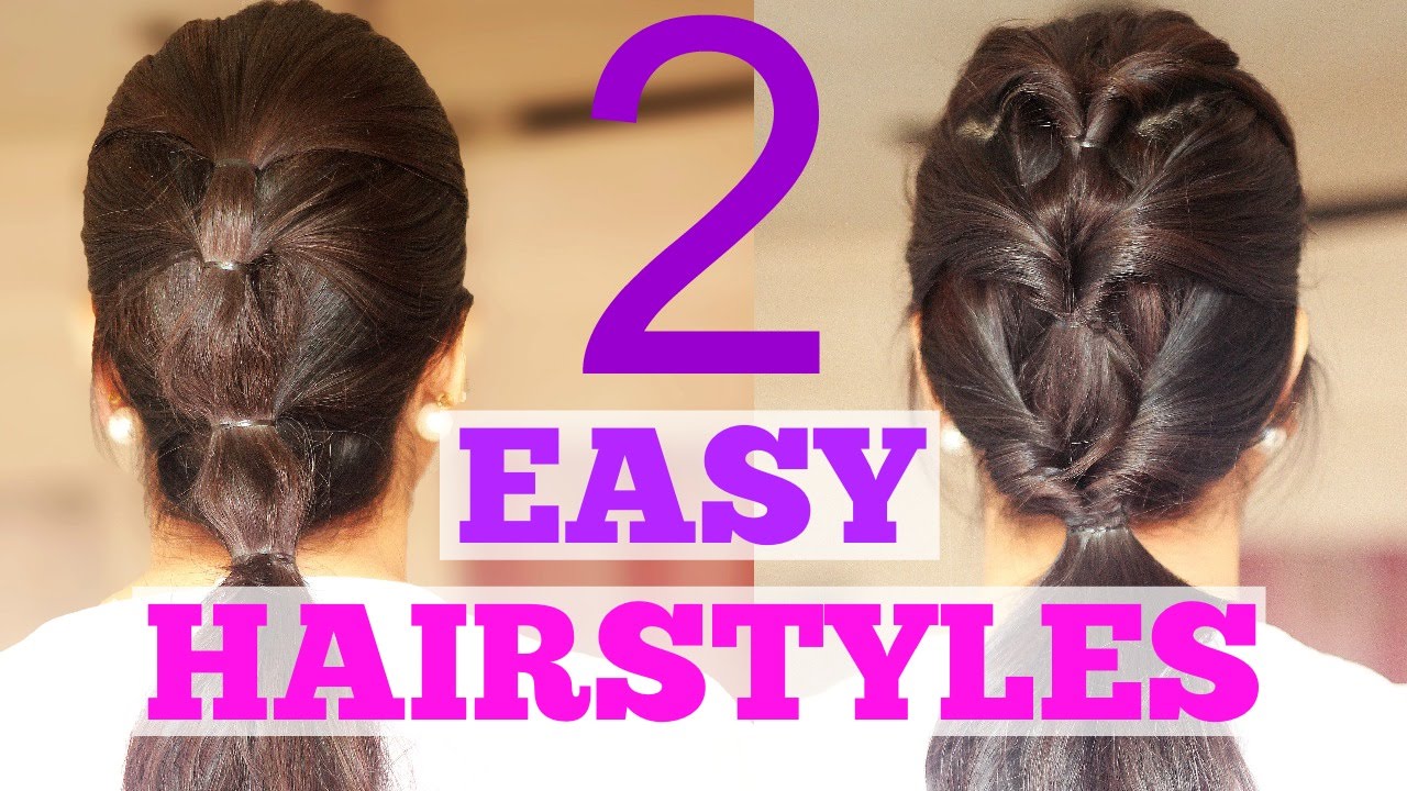 2 Quick Hairstyles For Work College School Or The Gym Youtube
