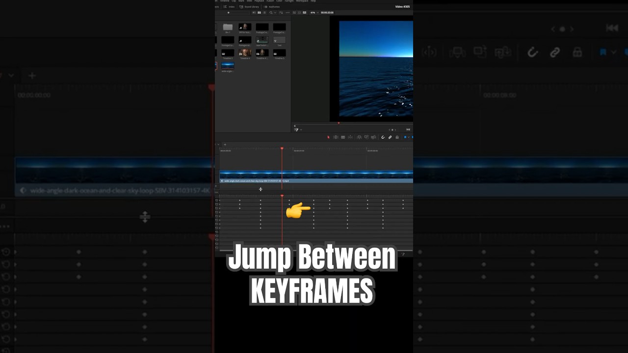 Quickly Jump to Another Keyframe - DaVinci Resolve