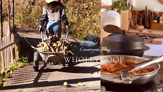 하루종일 🏡시골집 가꾸다..고됐지만 로망이 채워진 하루, 새로운 부엌가구 정리, 지붕보다 큰 나무 가지치기는?, 가을 가지🍆