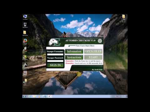 01 Voyager AutoIT Automatic Bibliography Link Verification Tutorial