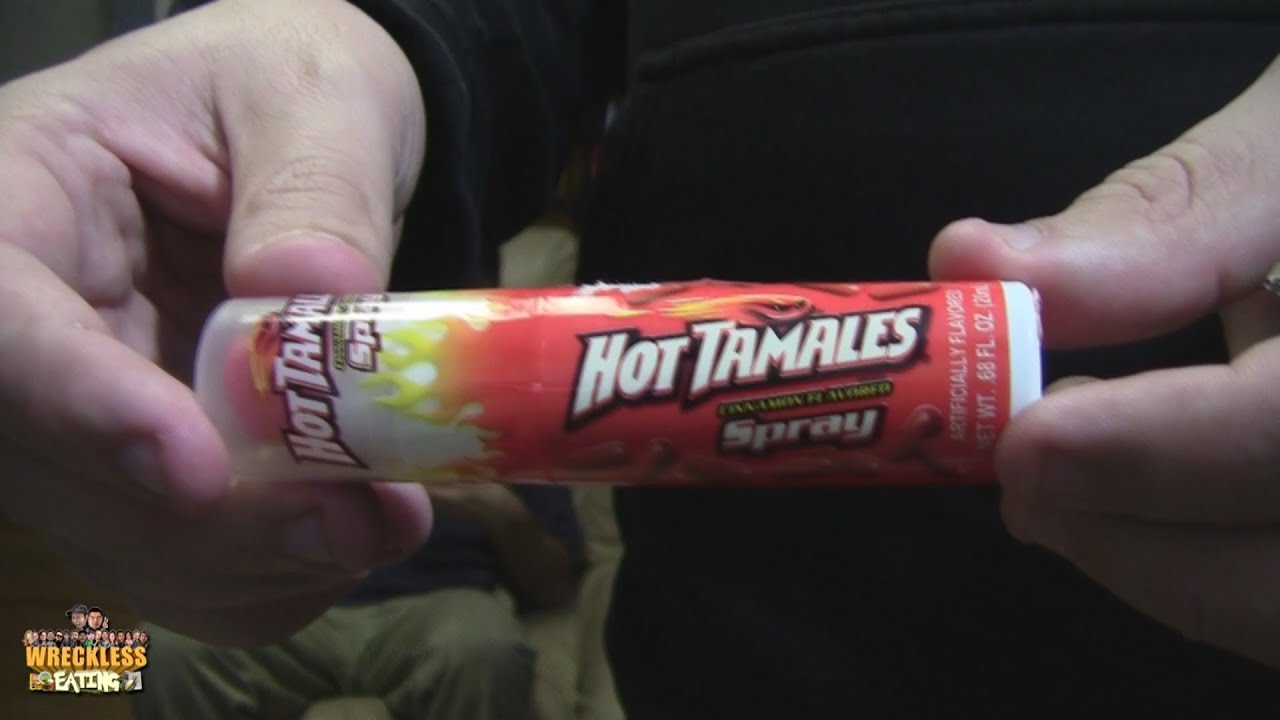 Chuck Roland Tries Hot Tamales Cinnamon Flavored Spray Full Tube
