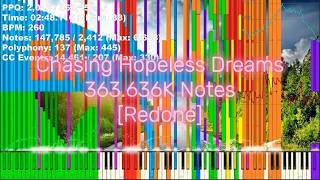 [Black MIDI] Chasing Hopeless Dreams - 363.636K Notes [Redone]