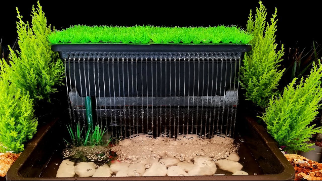 How to make Beautiful Waterfall Fountain using drinking straws / DIY
