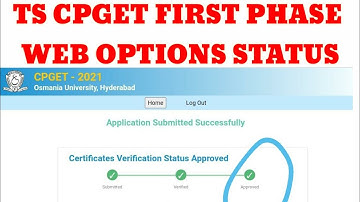 ts Cpget 2021 first phase counselling Registration candidates Web Options Status Checking