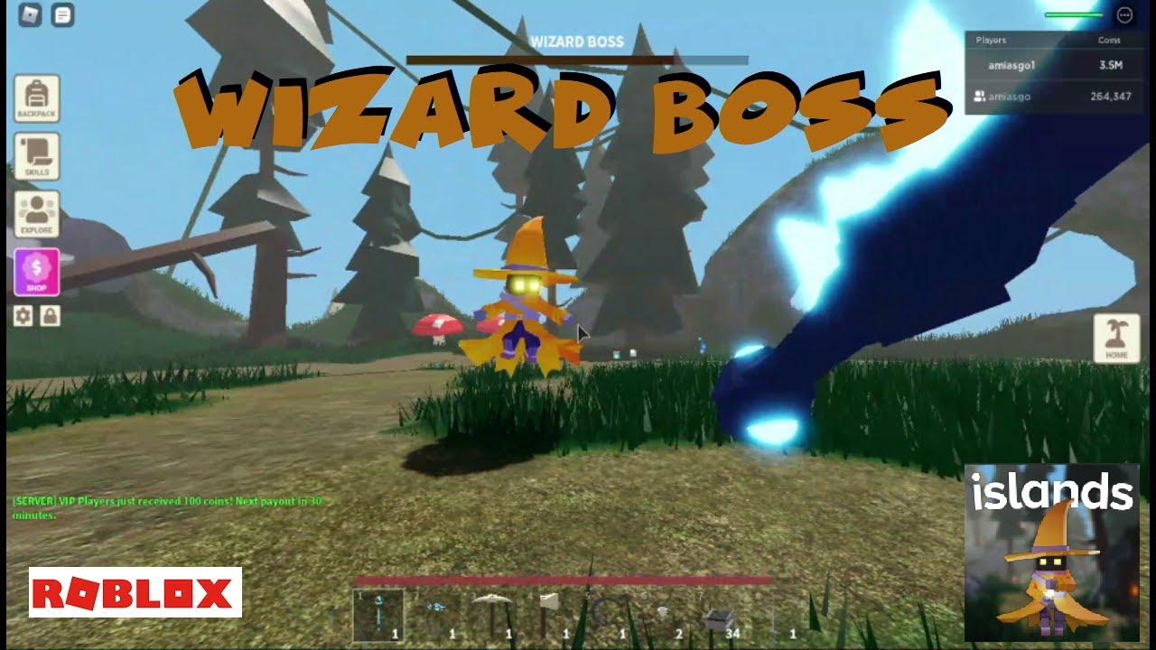 Roblox Islands Wizard Boss Update, revamped wizard and buffalkor